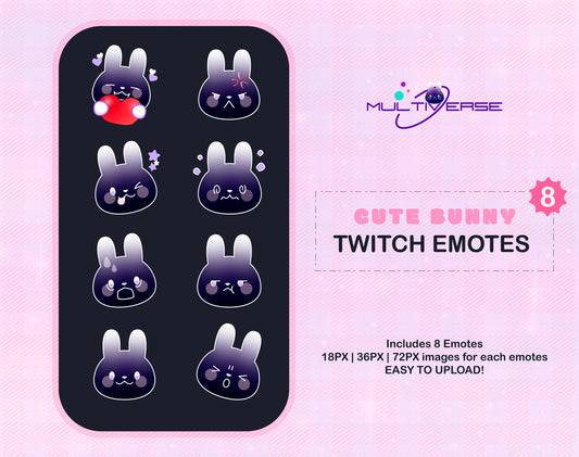 Twitch | Discord Cute Bunny Emotes Pack