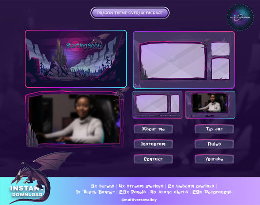 Dragon Theme Twitch Overlay Package