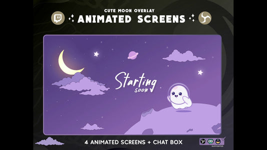 Cute Space Ghost Animated  Twitch Screens | Kawaii