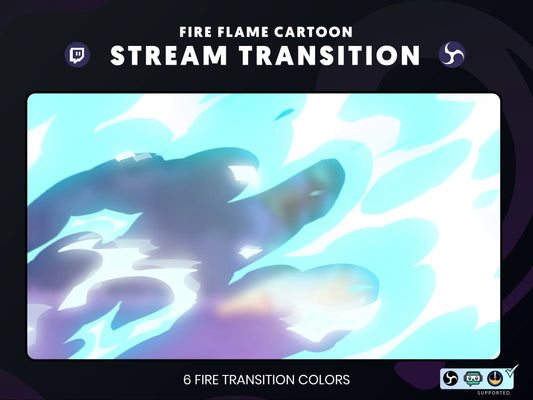 Cold Fire Cartoon Transition | Colorful Stream Transition