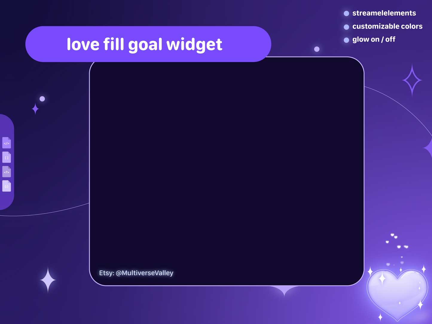 Glass heart goal/event widget | vtuber overlay