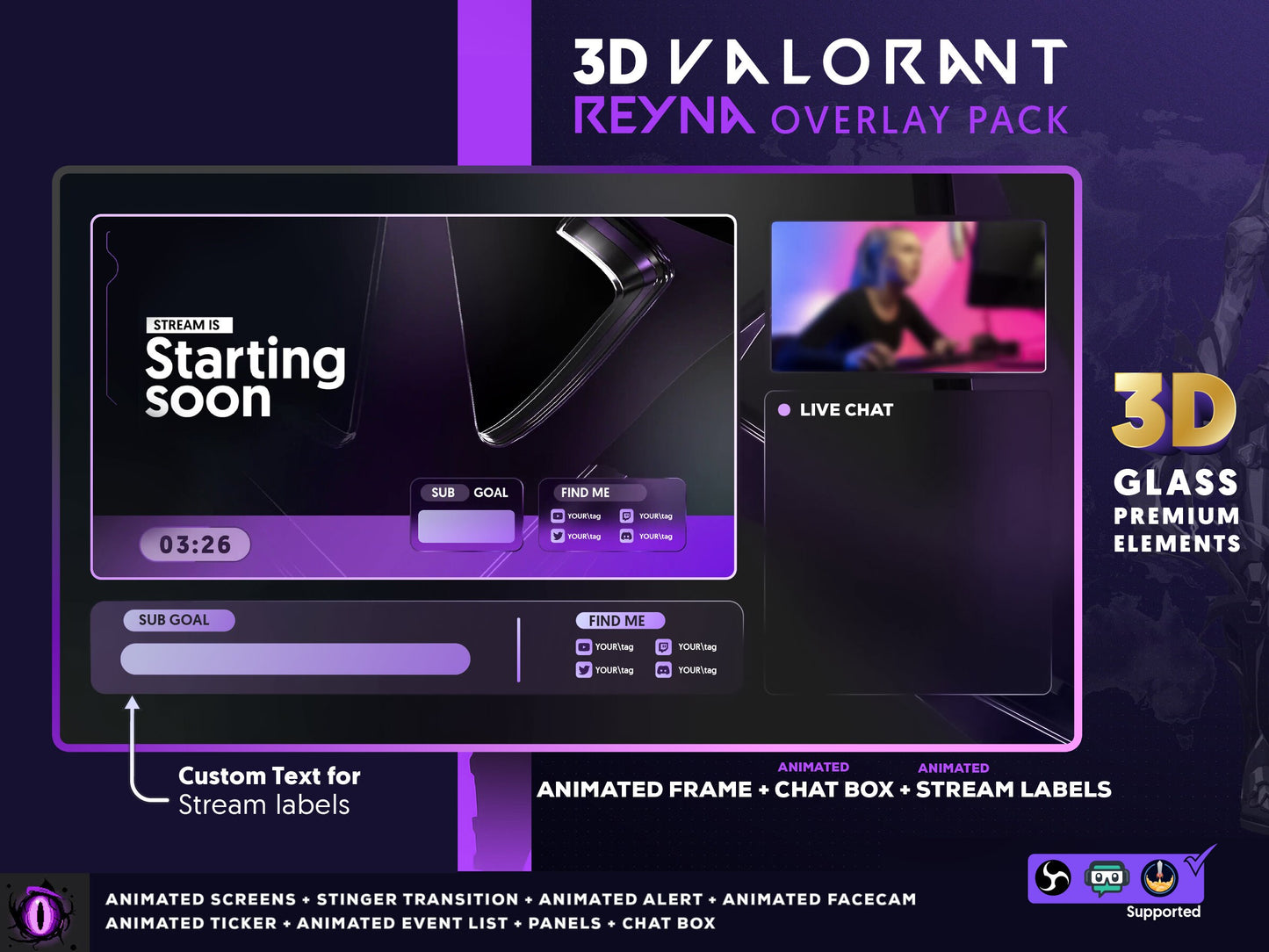 3D Animated Twitch Screens Animation