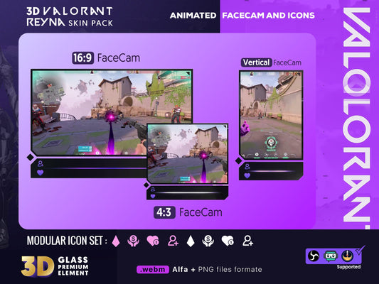 3D Animated Twitch Face-Cam | Valorant Reyna Skin FC | Premium Face-Cam Animation | Animated FaceCam | Alerts Animation