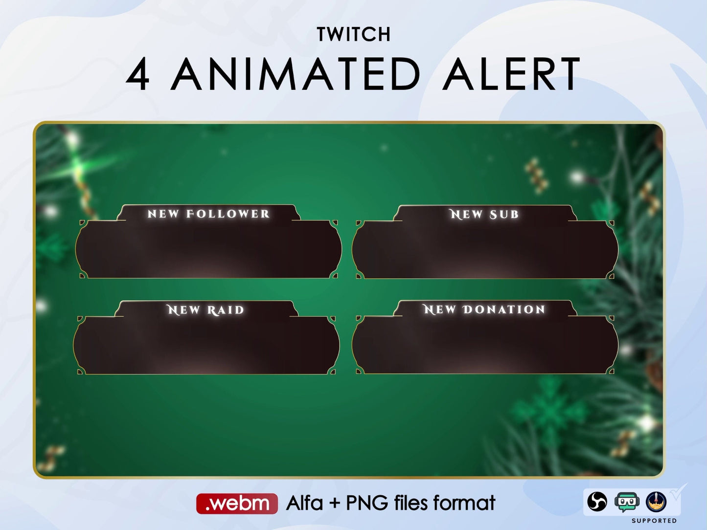 Christmas Theme Animated Twitch Overlay Package