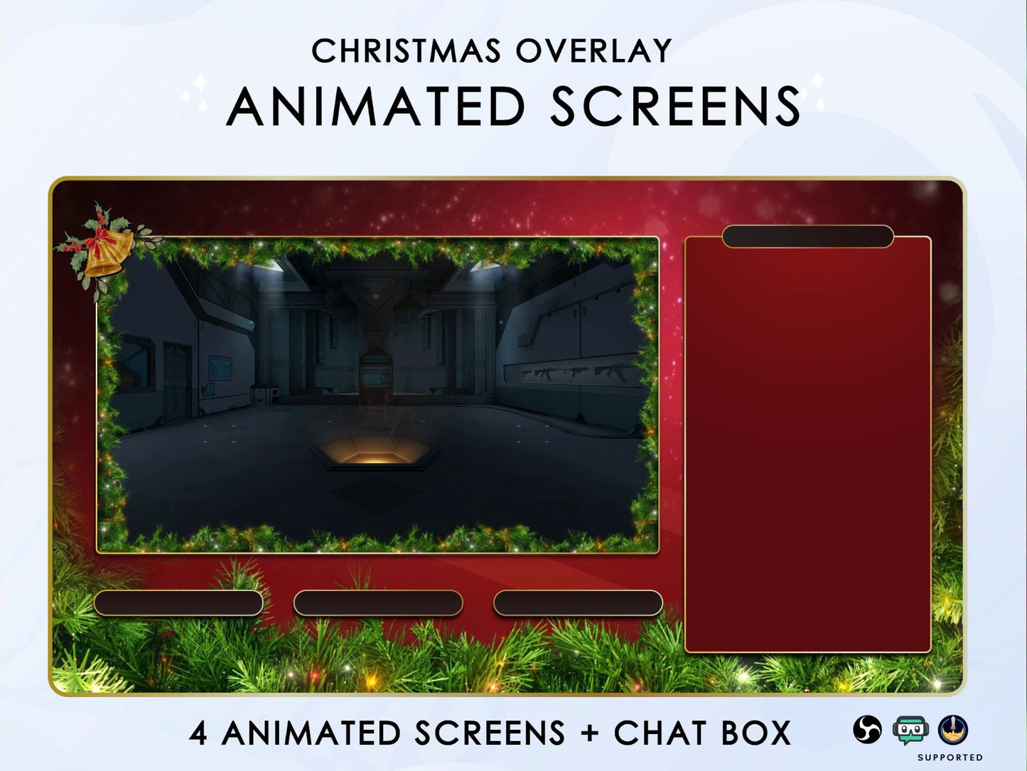 Christmas Theme Animated Twitch Overlay Package