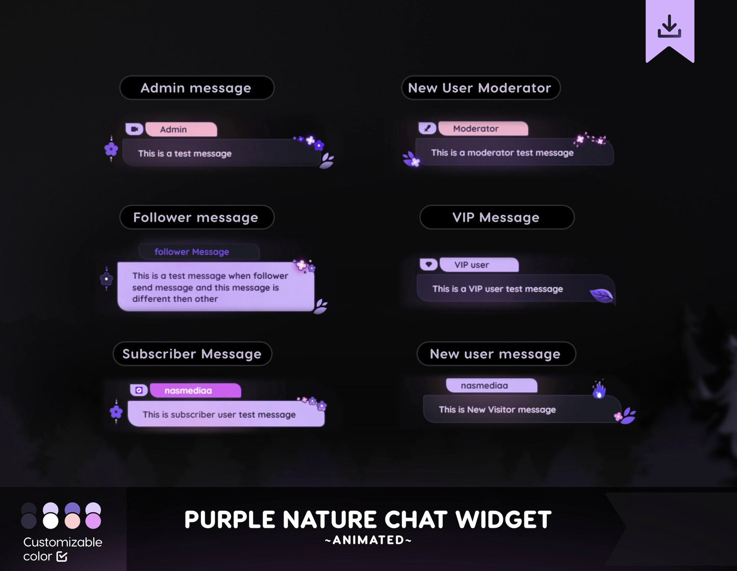 Autumn Twitch chat widget (with custom colour) + goal widget
