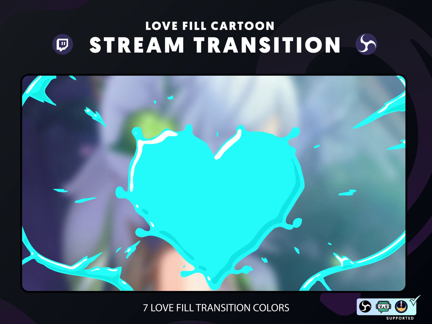 ANIMATED Heart FiIling Stinger Transition | Twitch Transition